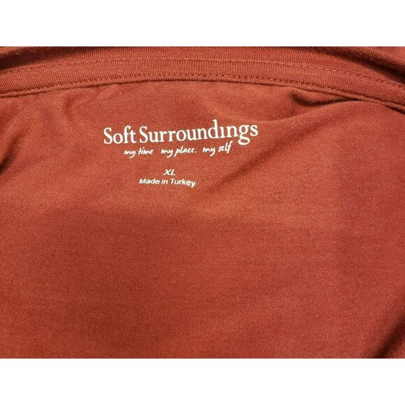 Soft Surroundings Asymmetrical Hem Long Sleeve Top, Sz XL, Rust, Contrast layer - Picture 5 of 7